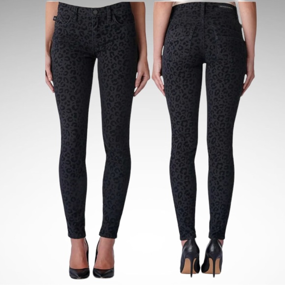 Rock & Republic Denim - NWT Rock & Republic Black Mid Rise Kashmiere Animal Print Legging Jeans, Size 2